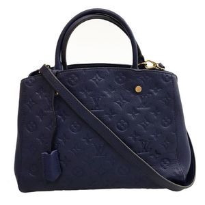 Louis Vuitton Shoulder Bag Monogram Empreinte Montaigne BB Leather Blue
